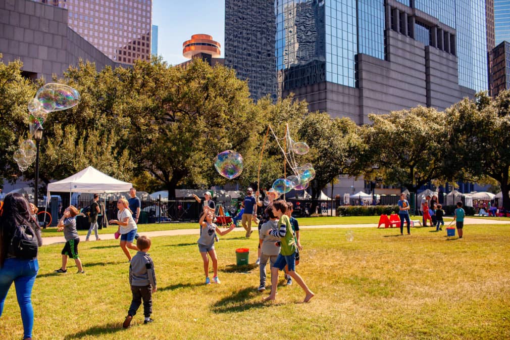 bayou city art festival children playing