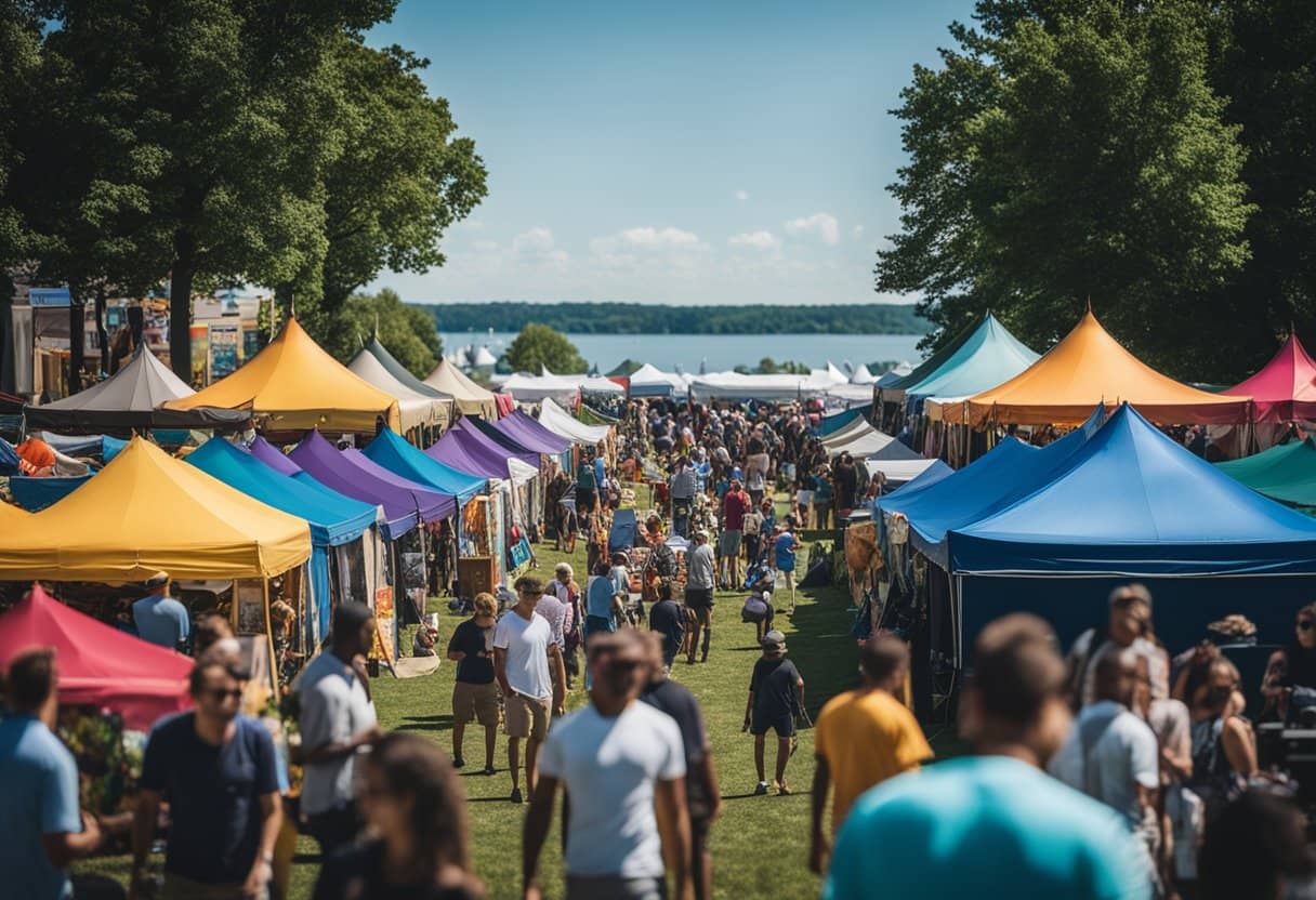 stalls at lakefront festival of the arts
